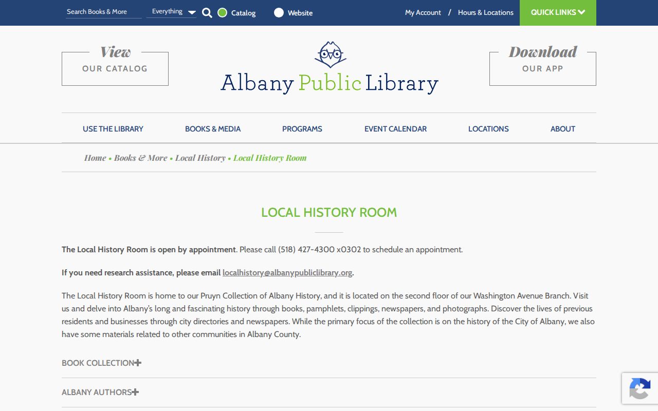 Albany residents directory Local History Room collections