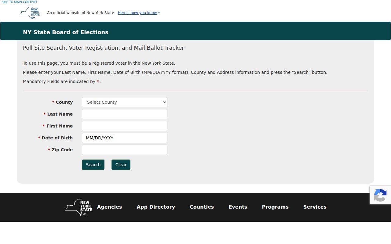 Albany residents directory New York voter lookup form